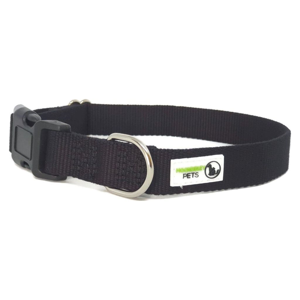 100% Pure Bamboo Fibre Dog Collar Plastic Buckle Small Black