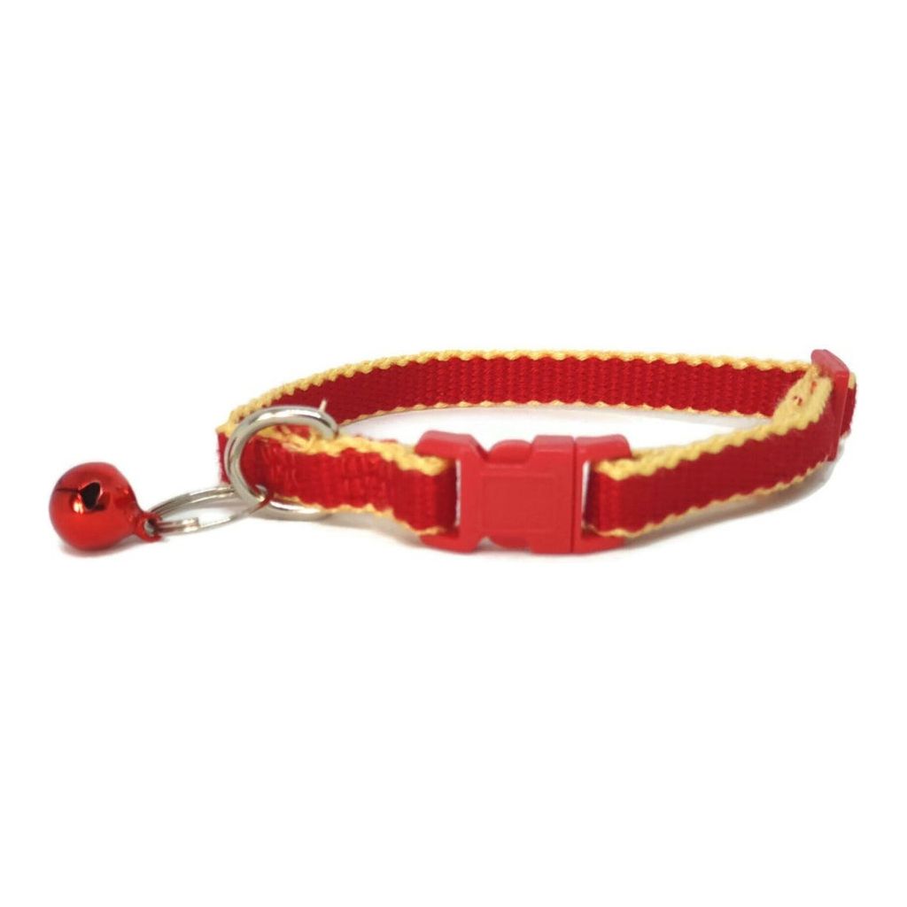 100% Pure Bamboo Fibre Cat Collar Plastic Buckle Red