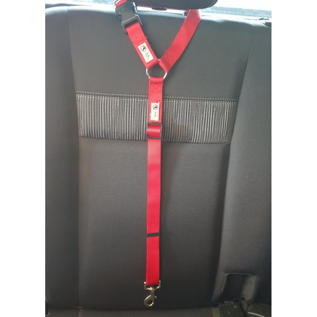Dog Seatbelt Headrest Restraint Safety Travel Red