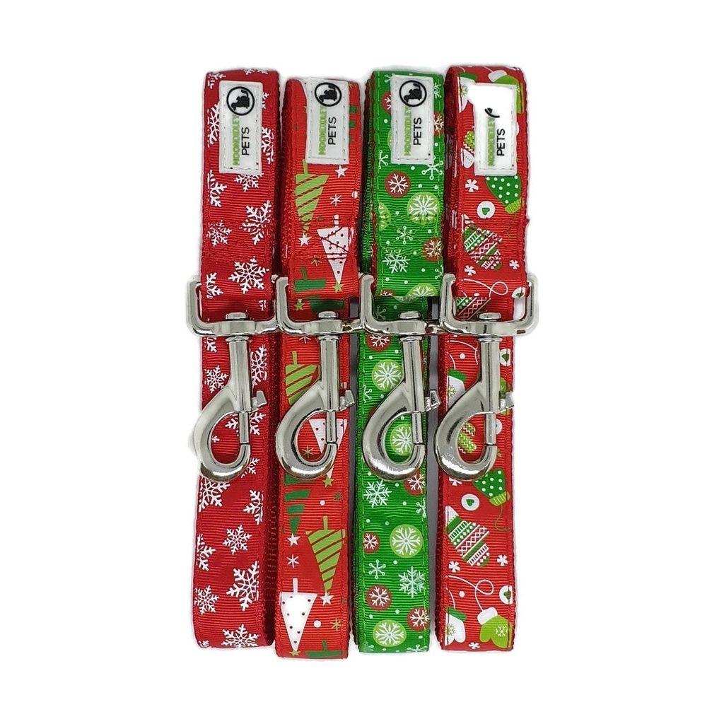 Christmas Dog Leashes 1.2m Red Snow Flakes