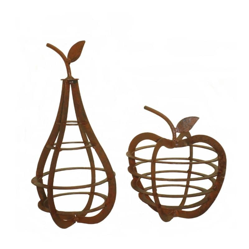 Set 2 Contemporary Apple &amp; Pear 11cm, 23cm