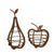 Set 2 Contemporary Apple & Pear 11cm, 23cm