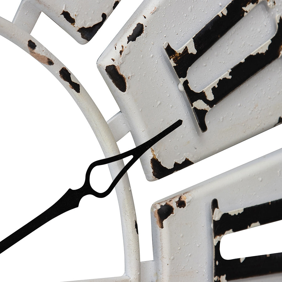 Large Antique White Roman Numeral Wall Clock 84cm