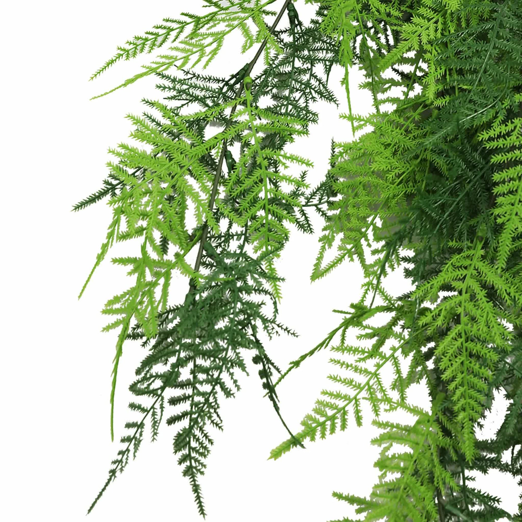 Artificial Hanging Lace Fern Vivid Green Garland Bush UV Resistant and Fire Rated 15cm x 76cm