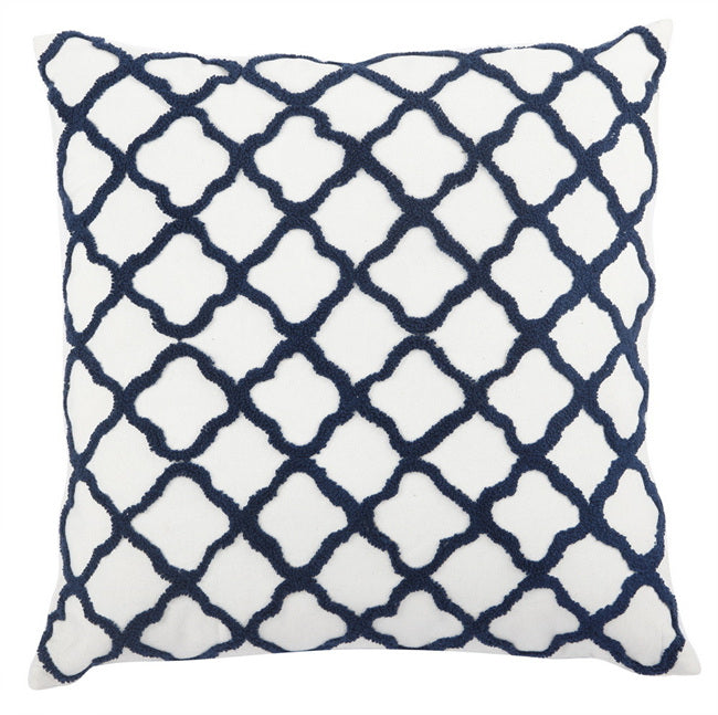 Quatrefoil Feather Cushion Moorish Embroided 50cm