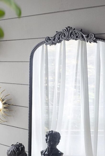 Baroque Tall Black Wall Mirror 91cm