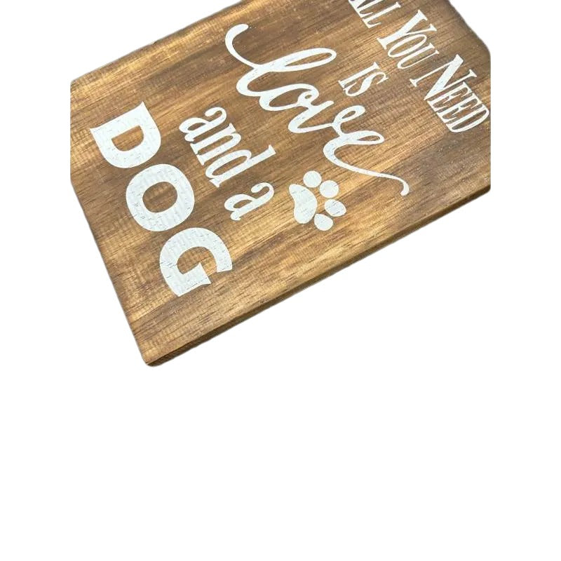 Love + Dog Handcrafted Wall Art 26cm