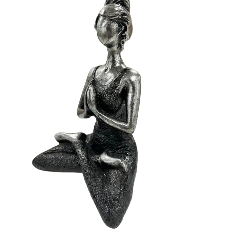 Handcrafted Yoga Lady In Black 23cm