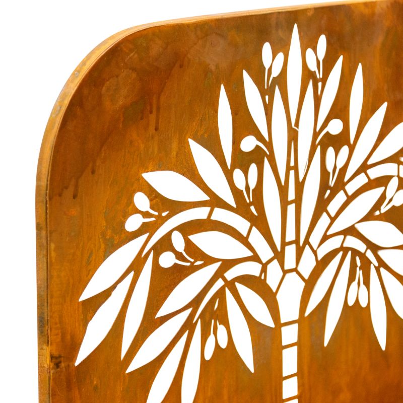 Set 2 Nested Rust 'Tree' Wall/Floor Planters 50cm, 45cm