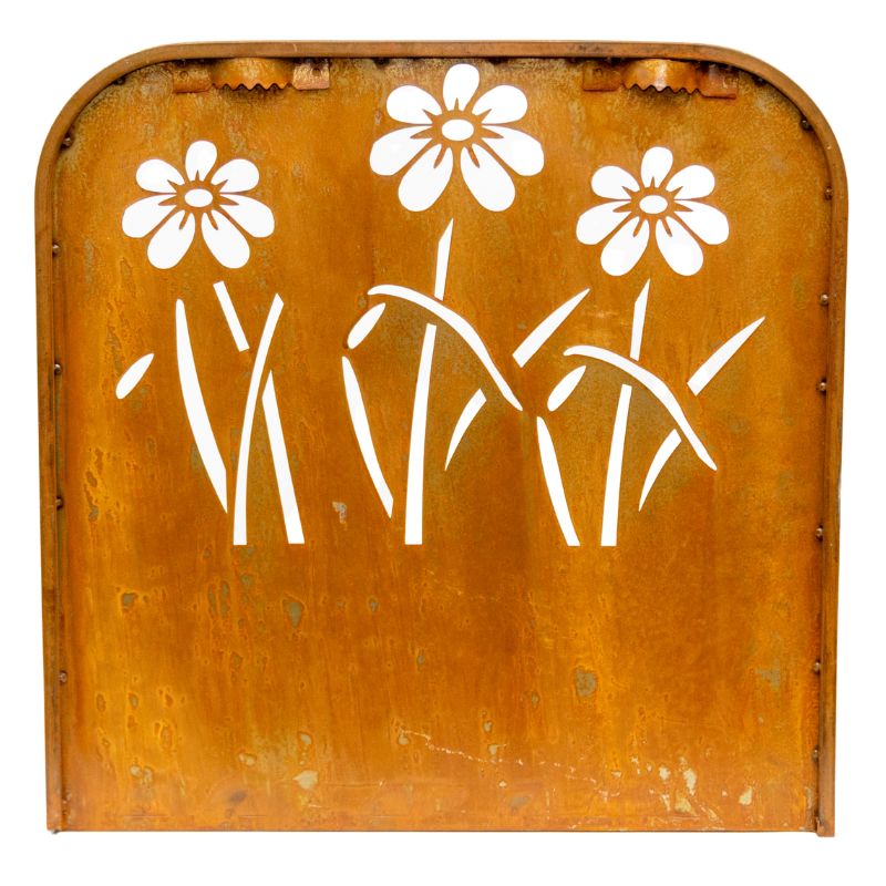 Set 2 Nested Rust 'Flowers' Wall / Floor Planters 50cm, 45cm