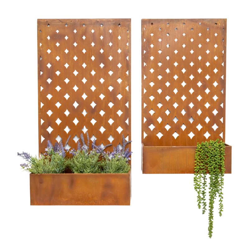 Set 2 Nested Floor/Wall 'Symmetric' Planters 95cm, 80cm