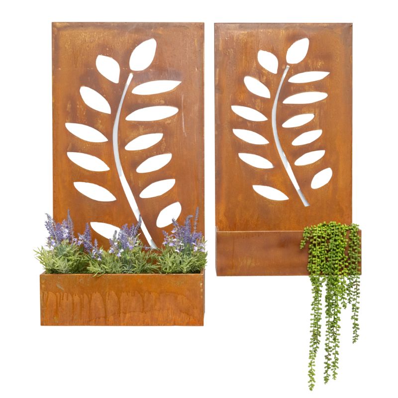 Set 2 Nested Floor/Wall 'Leaves' Planters 95cm, 80cm