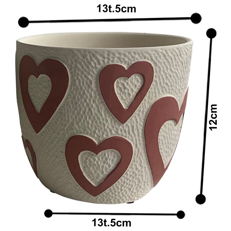 Set 3 Assorted Colour Heart Planters w Hole + Plug 13cm