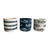 Set 3 Assorted Fish / Stripe Planters w Hole + Plug 14cm
