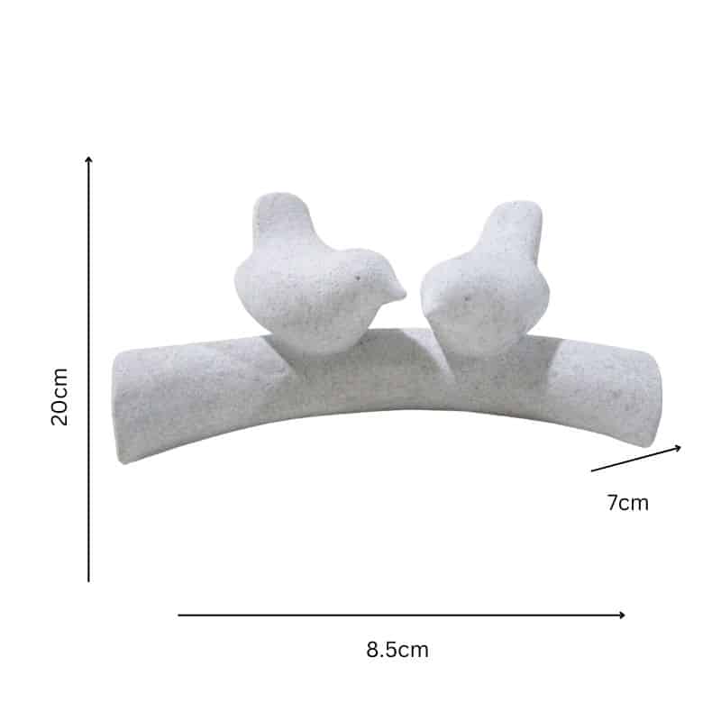 Contemporary 2 Birds On Branch Ornament 20cm