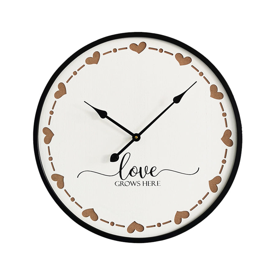 Love Grows Here Wall Clock 60cm