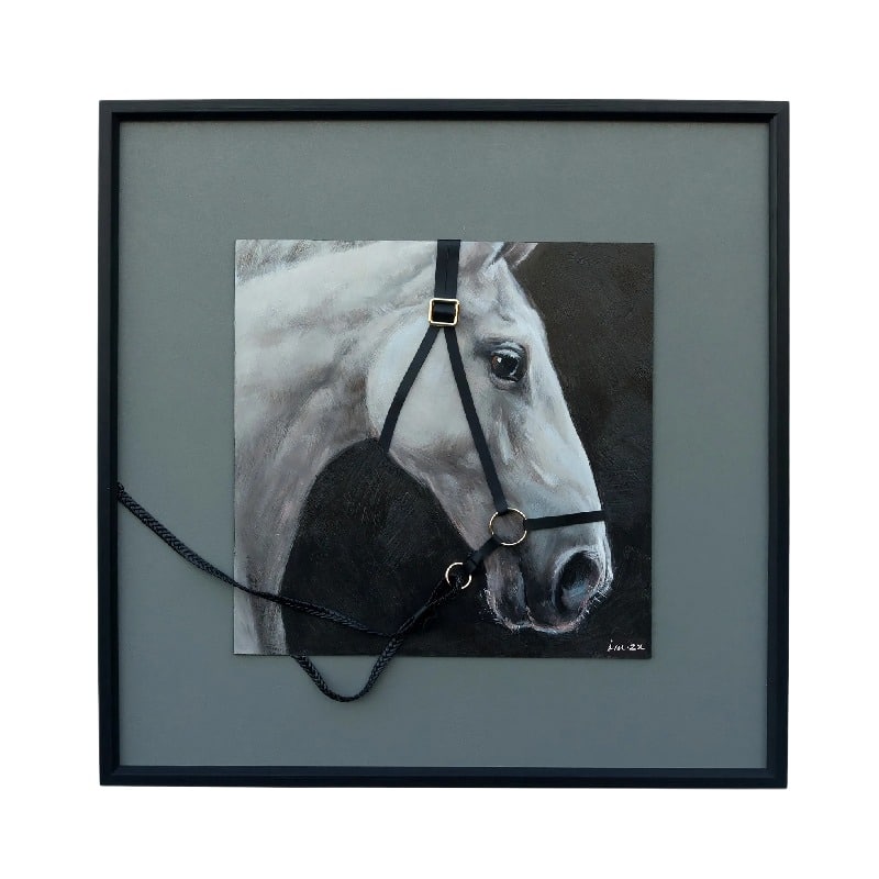 Horse w 3D Bridle Framed Canvas Wall Art 60cm
