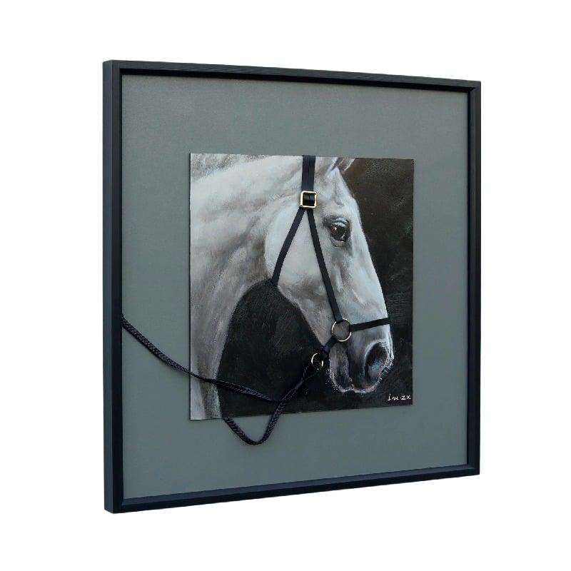 Horse w 3D Bridle Framed Canvas Wall Art 60cm