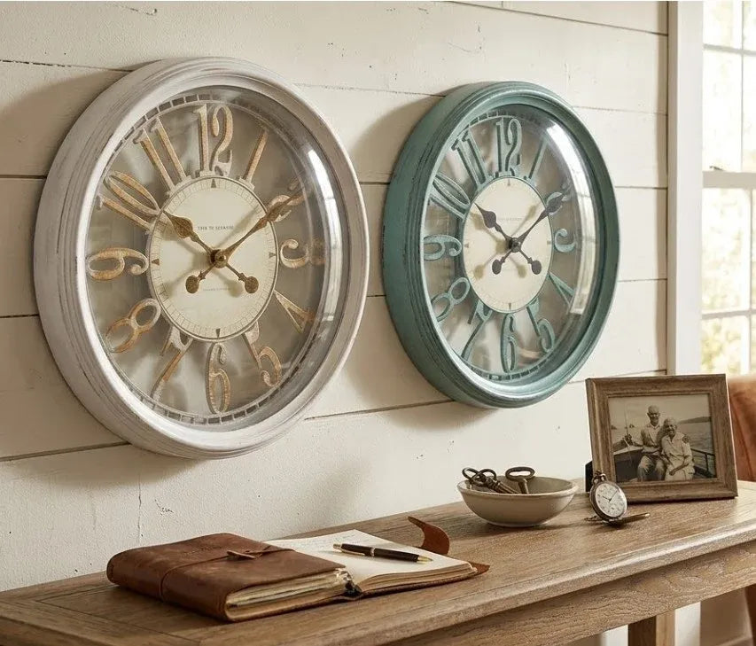 Bulk 8 Edward Plastic Wall Clock 40.5cm 2 Asst Col