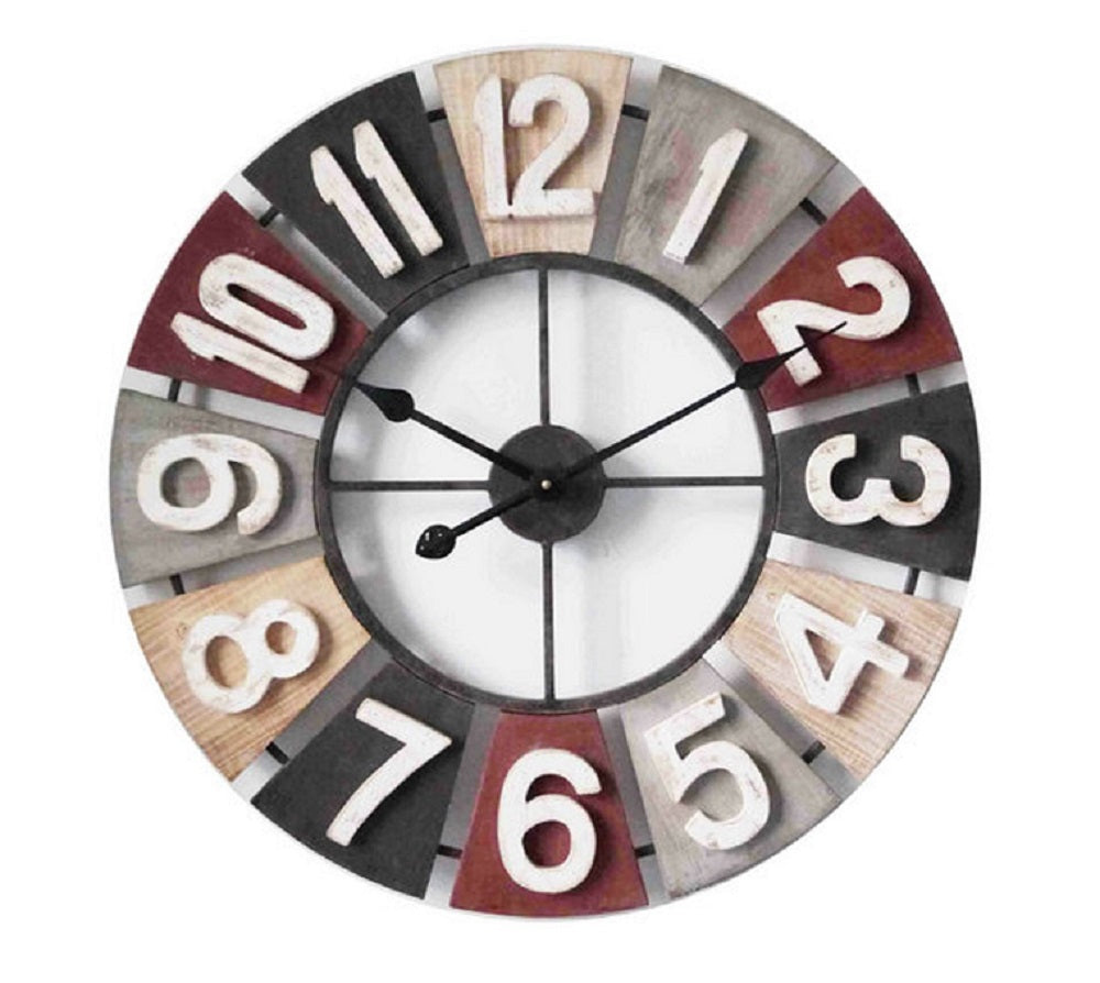 Retro Number Metal &amp; Wall Clock 60cm
