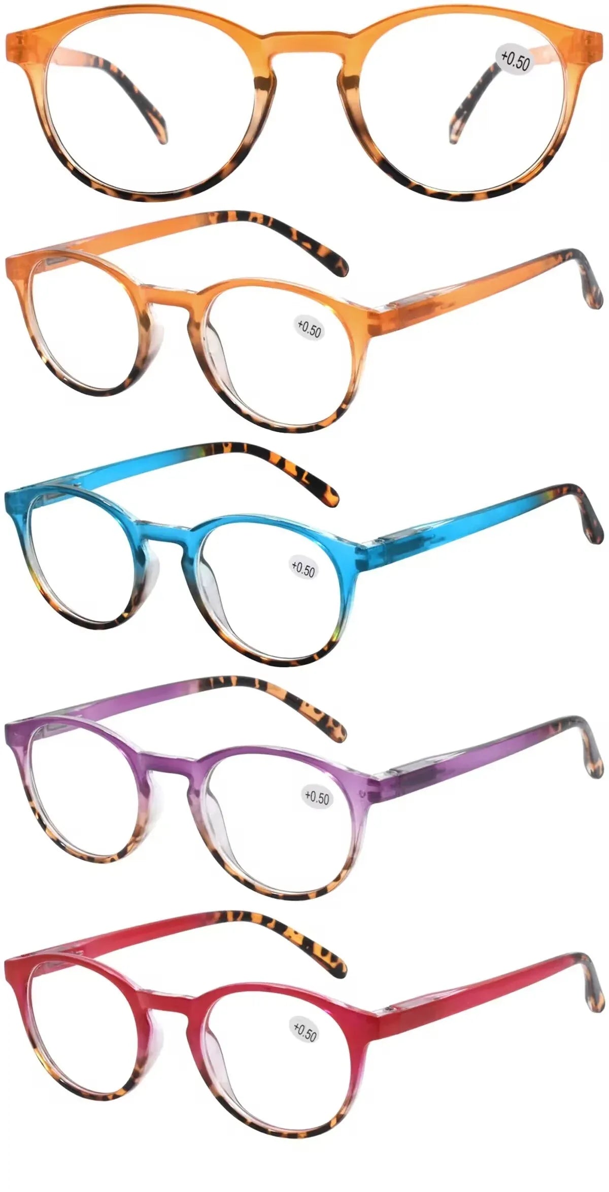Bulk 24 Tortoiseshell &amp; Bright Reading Glasses +3.50 Spring Hinge