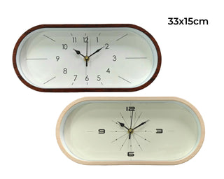 Bulk 12 Plastic Oval Wall Clock 2 Asst