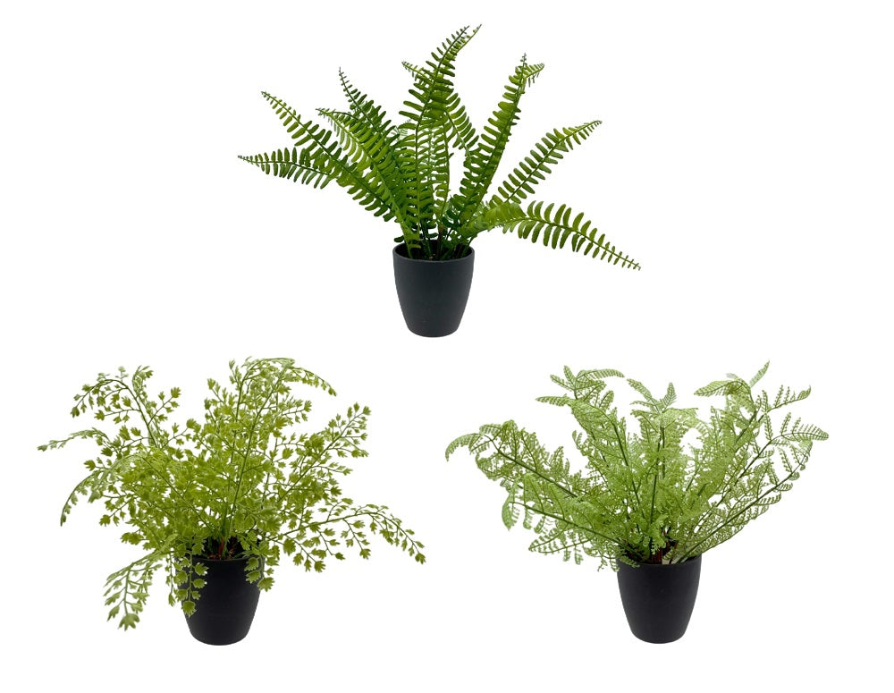 Set 3 Artificial Greenery in Pot Assort 21cm