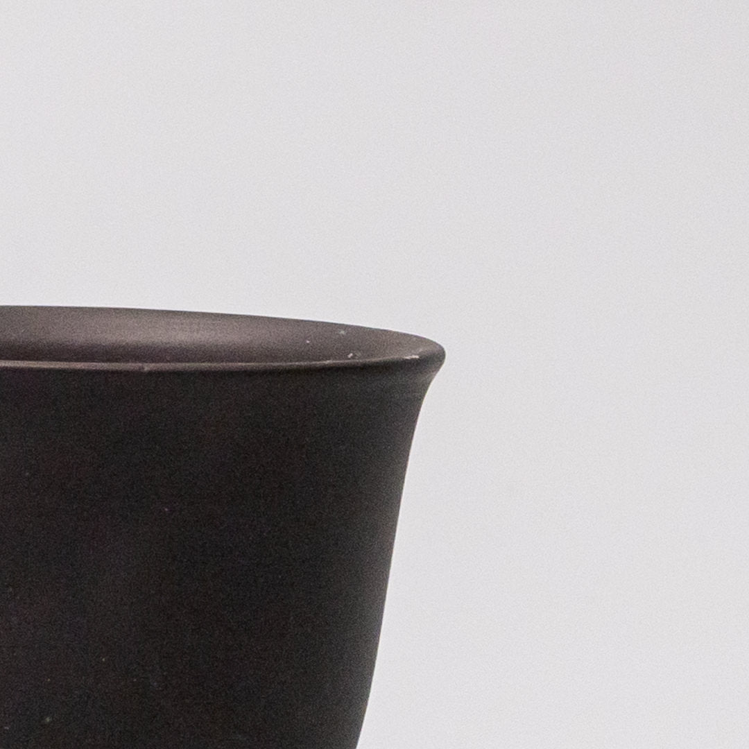Sake and Tea Cup 6cm Black Matte Flared Glaze