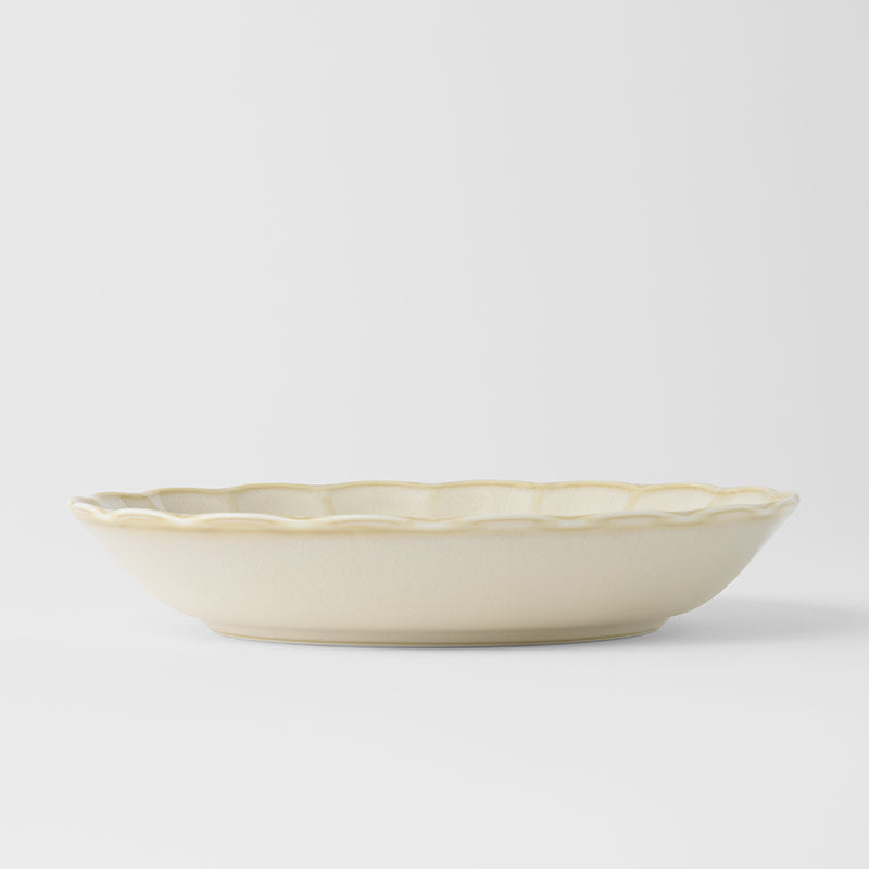 Plate High Rim 21.8cm Ivory Rinka Glaze