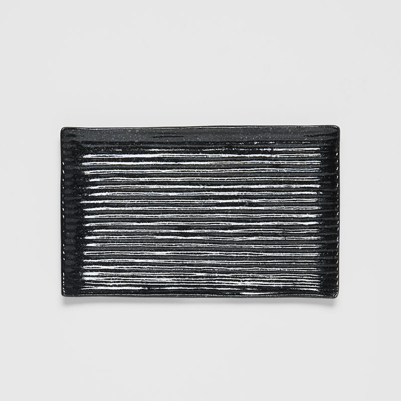 Sushi Plate 24cm Black Contour Glaze