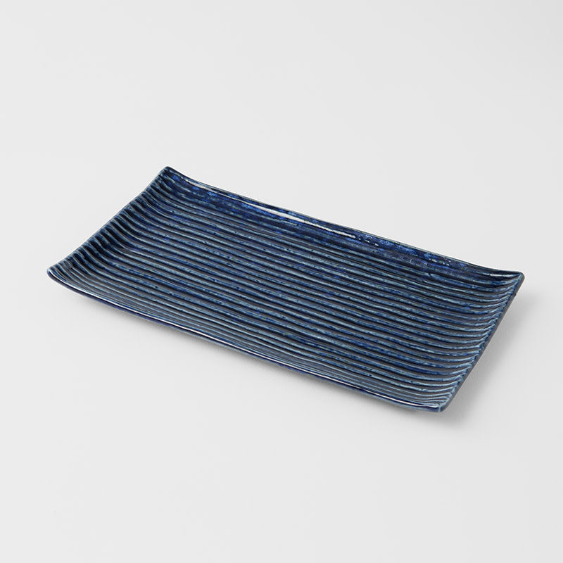 Sushi Plate 24cm Blue Contour Glaze