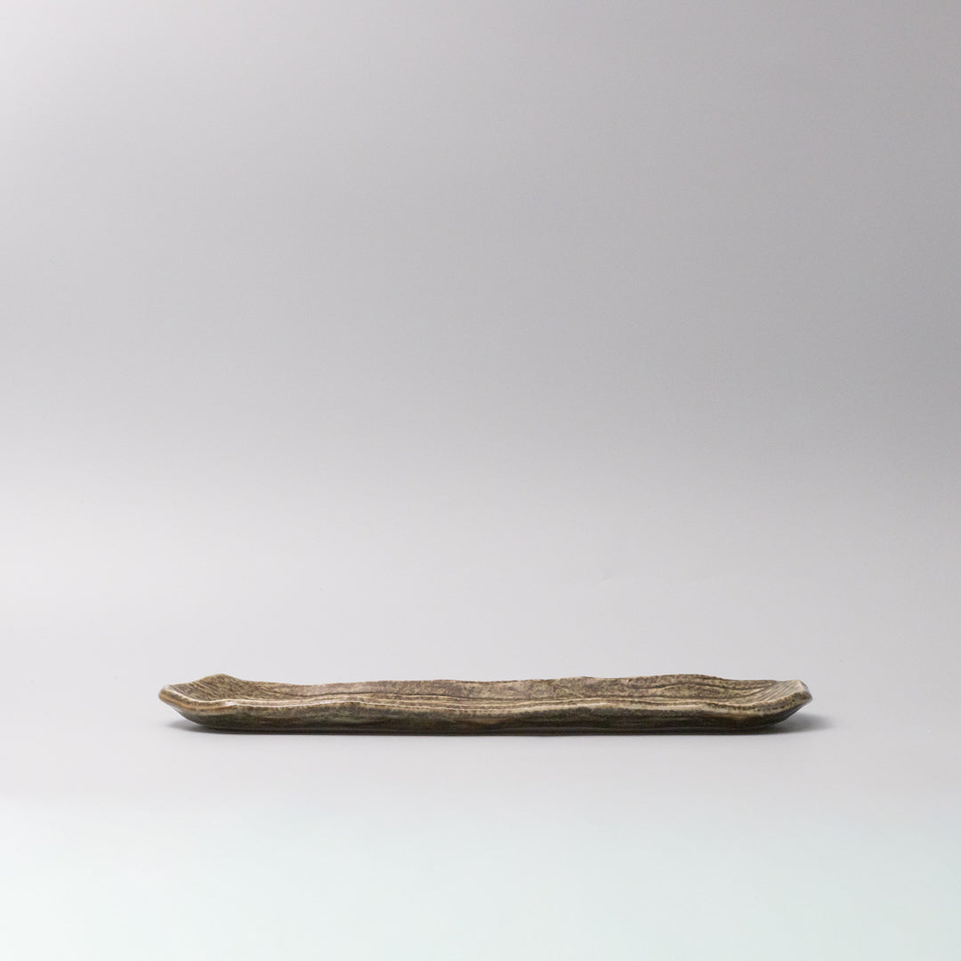 Plate Sashimi Organic Shape 13cm Sage Glaze