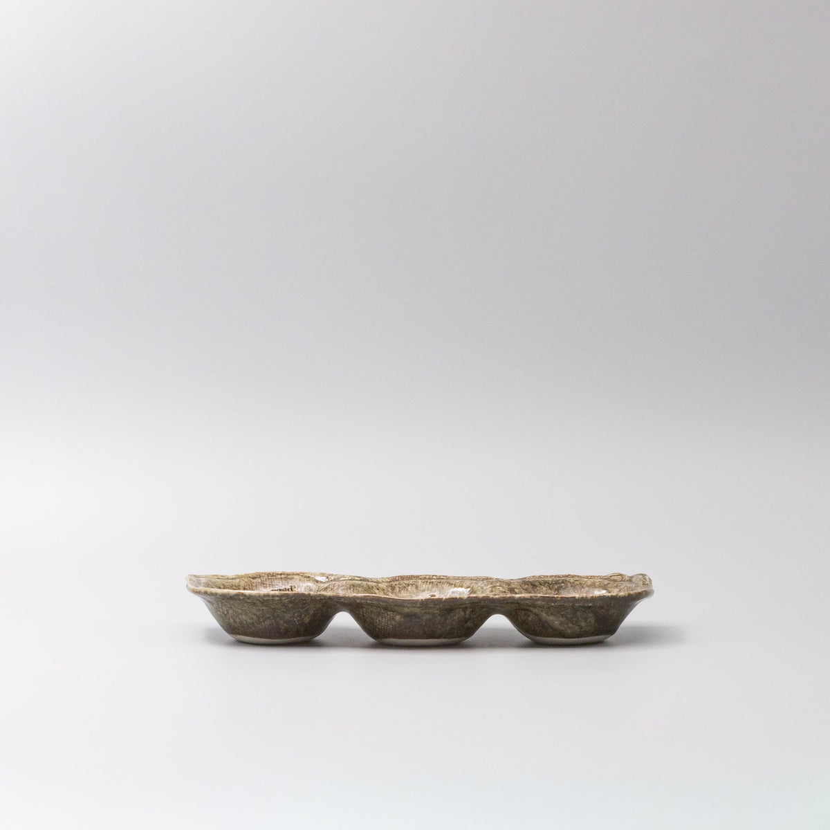 Edamame Triple Pod Dish Green Glaze