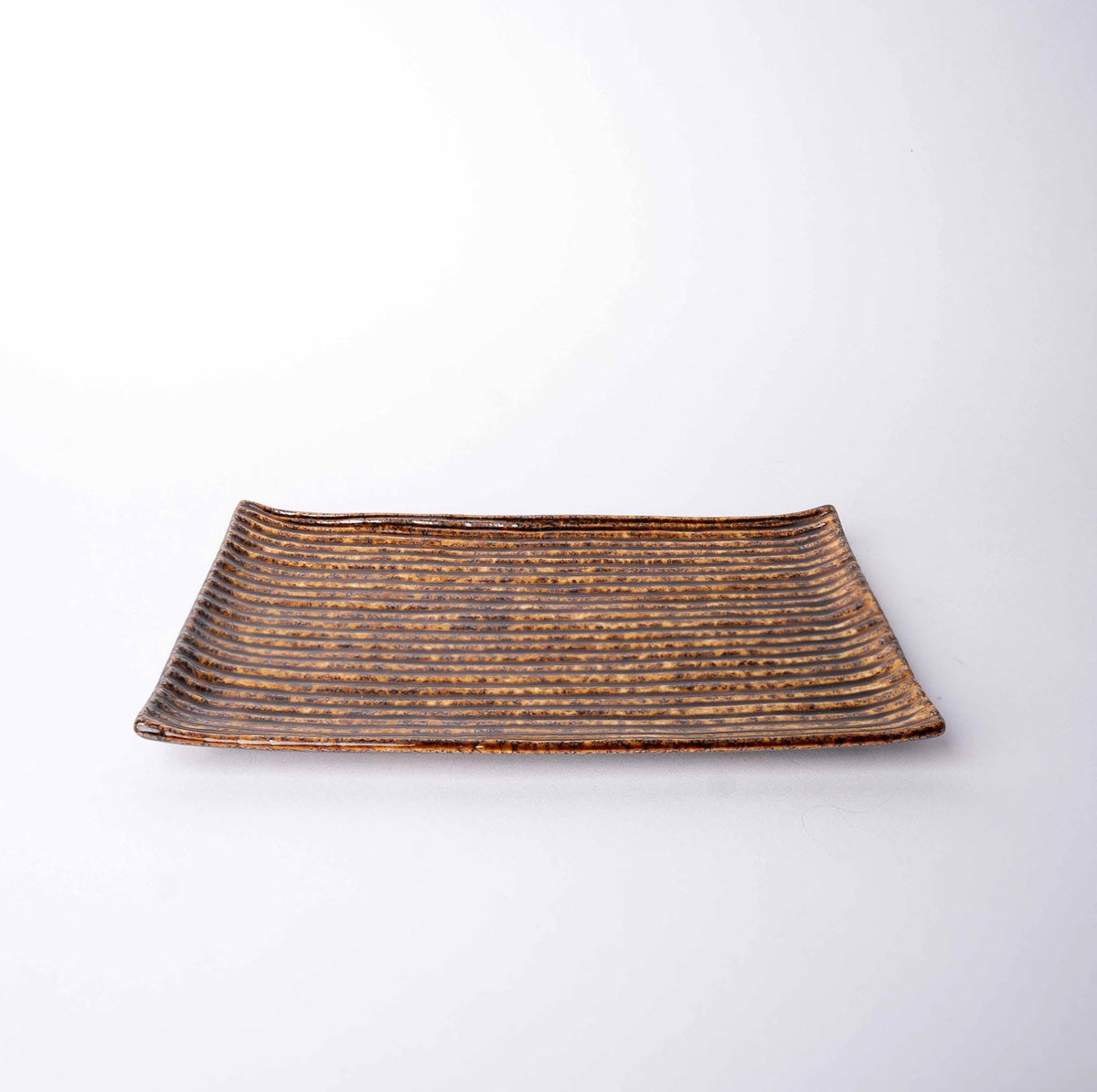 Sushi Plate 24cm Amber Contour Glaze