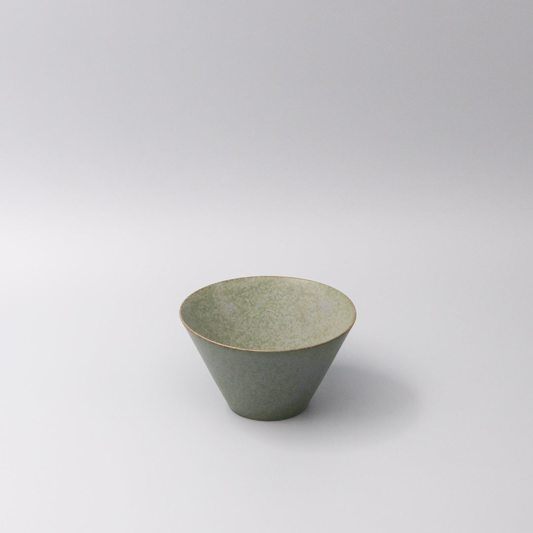 Bowl Fluted 13cm Green Fade Glaze