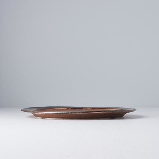 Plate Organic Flat 25.5cm Toffee Glaze