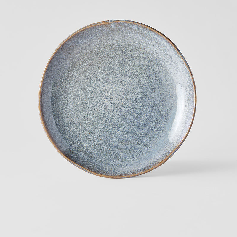 Plate Organic 23cm Steel Grey Glaze