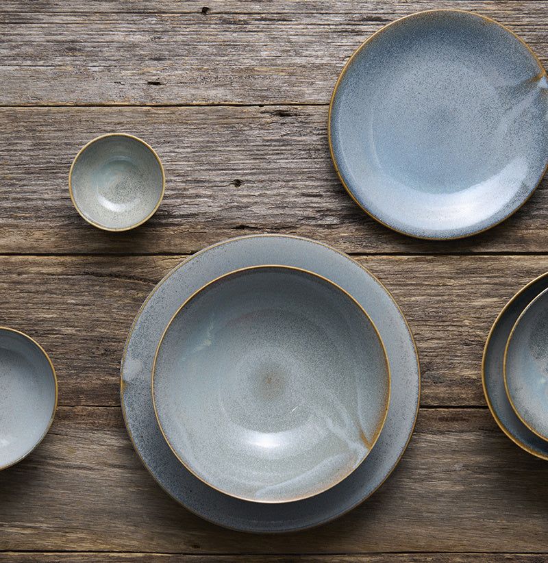 Sauce Dish organic shape 8cm Steel Grey Glaze