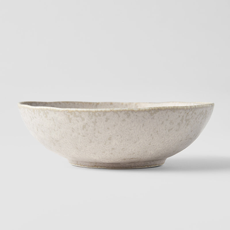 Bowl Oval 16.5cm White Fade Glaze