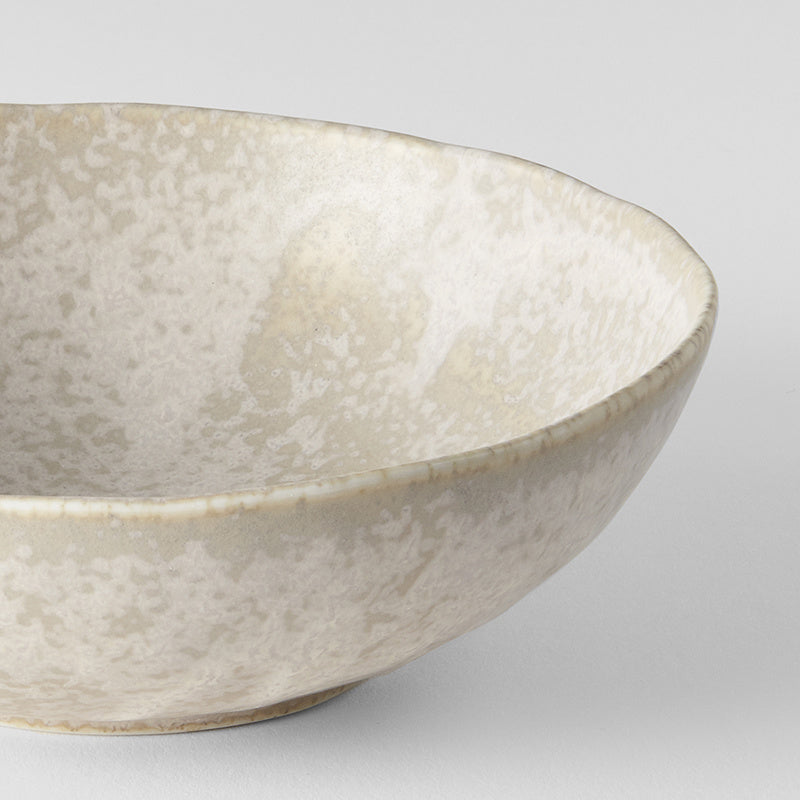 Bowl Oval 16.5cm White Fade Glaze