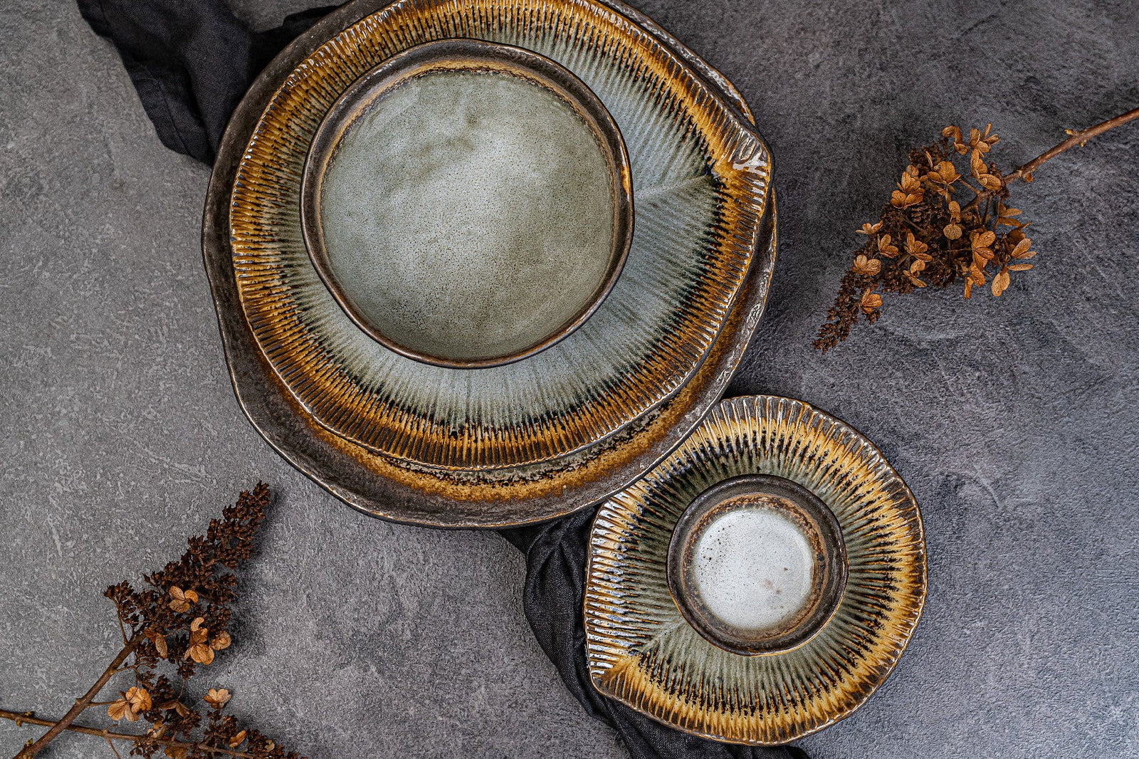 Bowl Organic 14.5cm Akane Grey Glaze