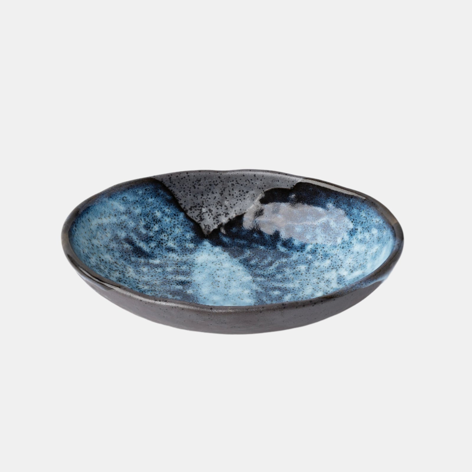 Organic Bowl Oval 16cm Storm Glaze
