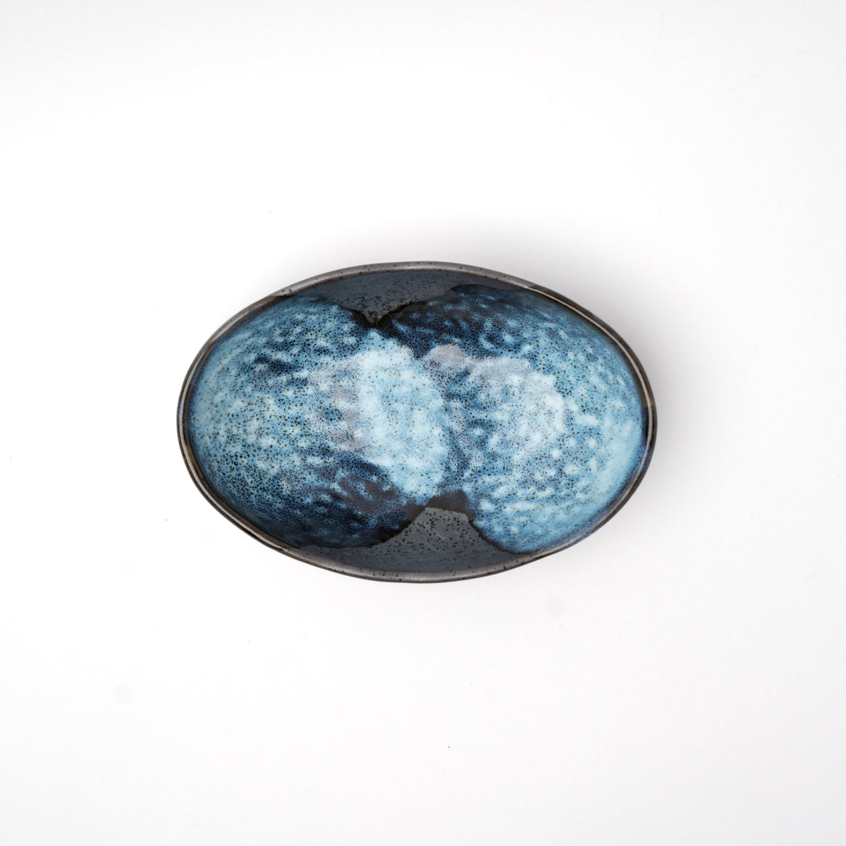 Organic Bowl Oval 16cm Storm Glaze