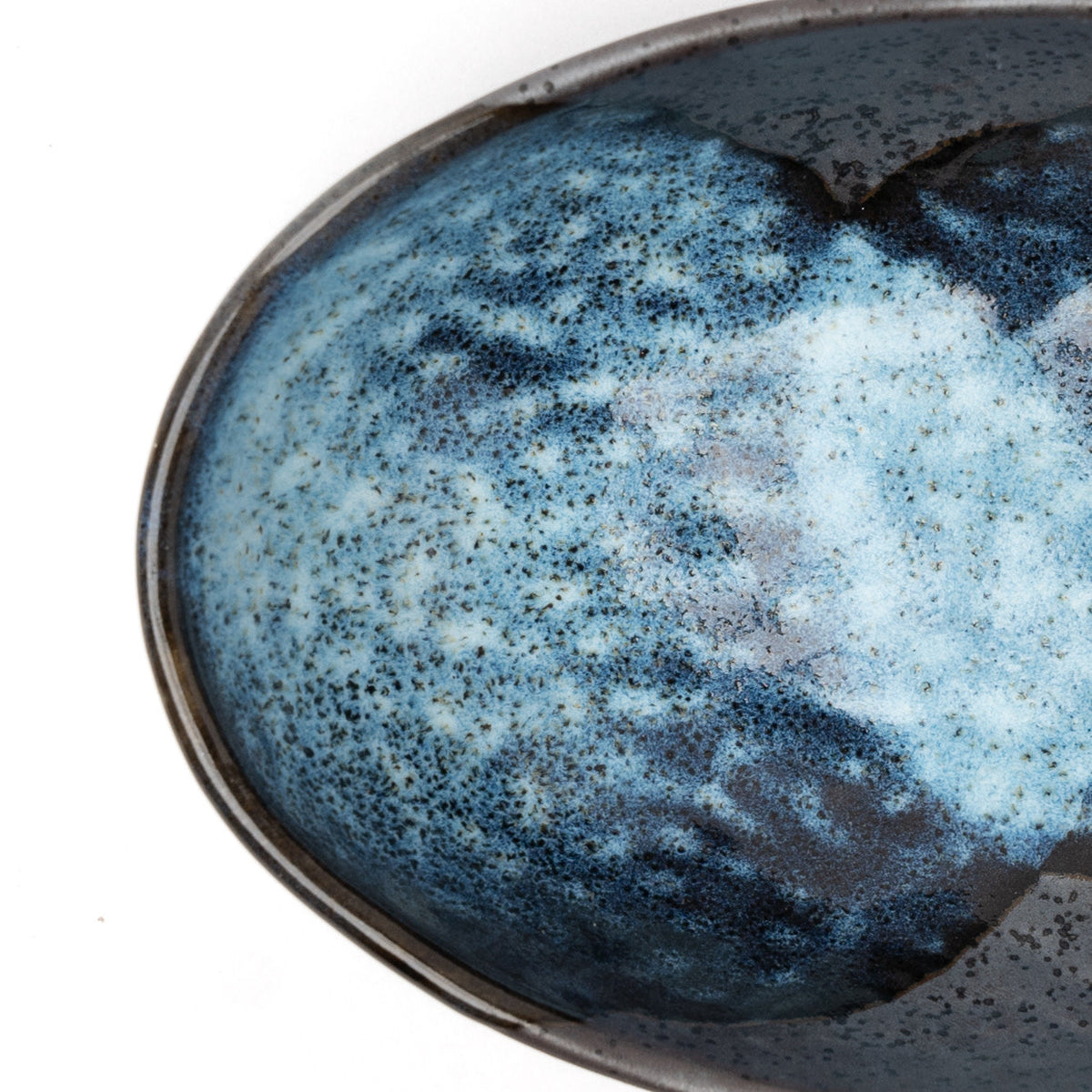 Organic Bowl Oval 16cm Storm Glaze