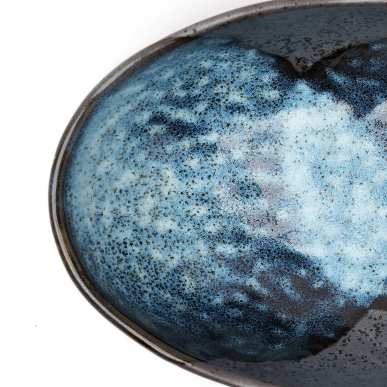 Organic Bowl Oval 16cm Storm Glaze