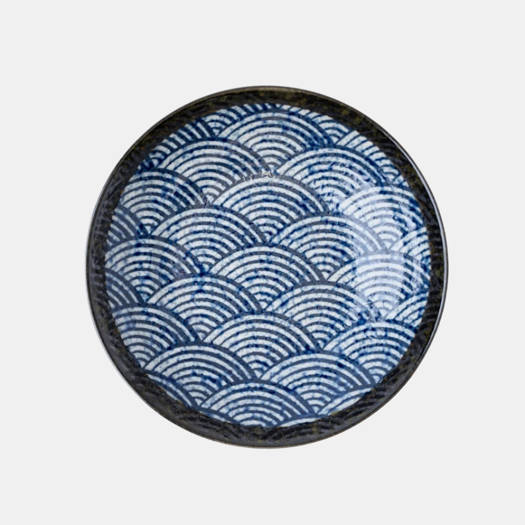 Pasta Bowl Open 23cm Blue Wave Design