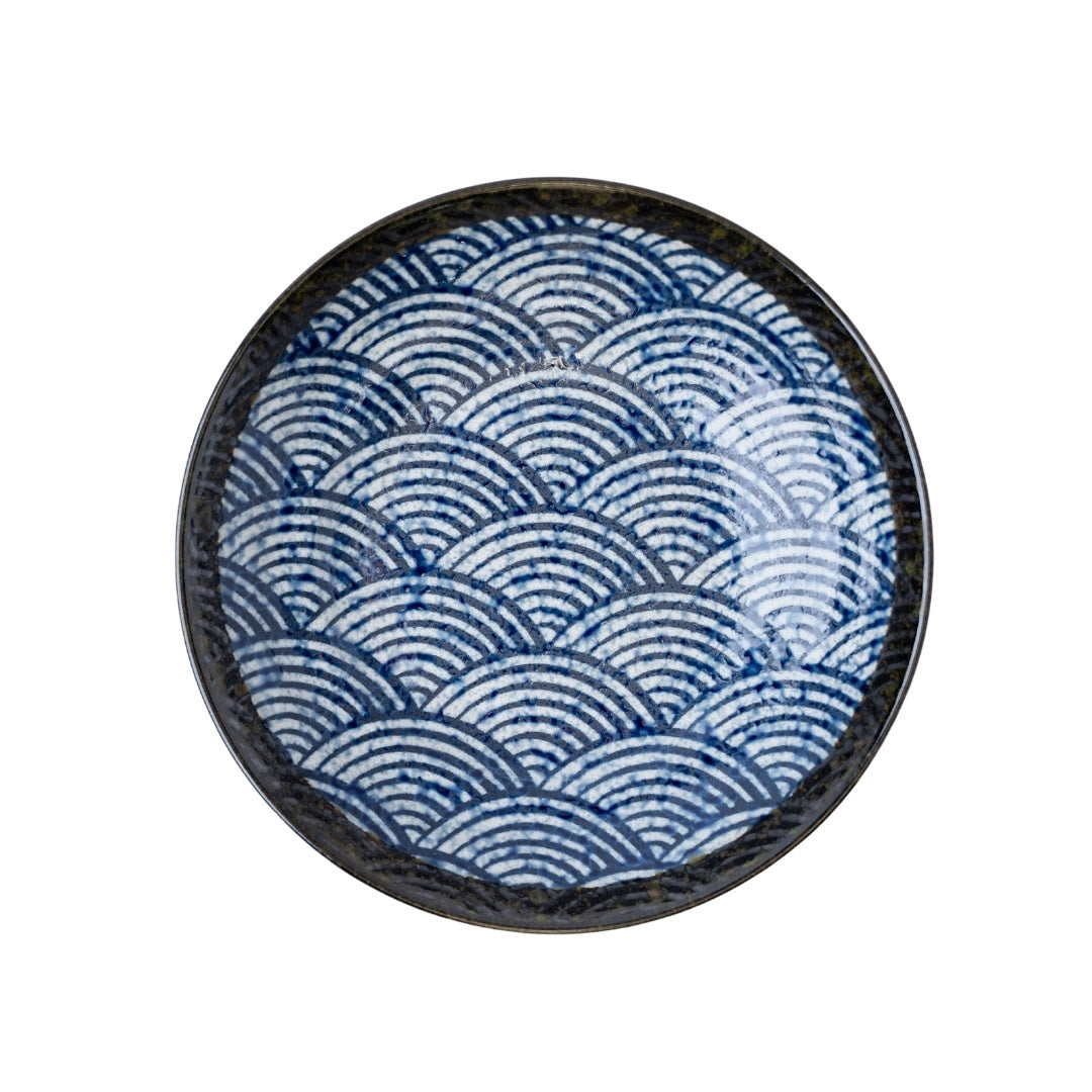 Pasta Bowl Open 23cm Blue Wave Design