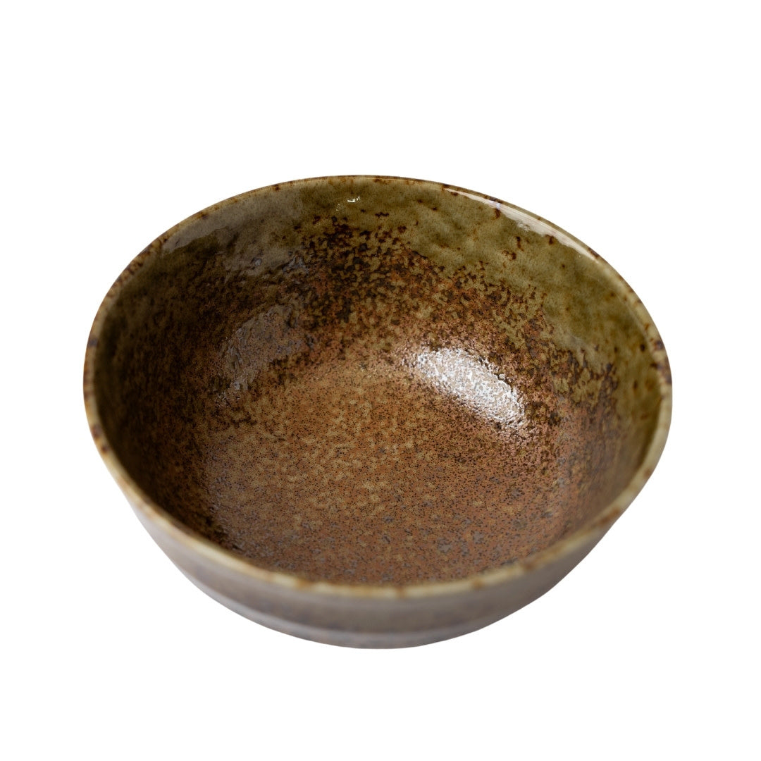 Udon Bowl Fluted 17cm Chestnut Glaze