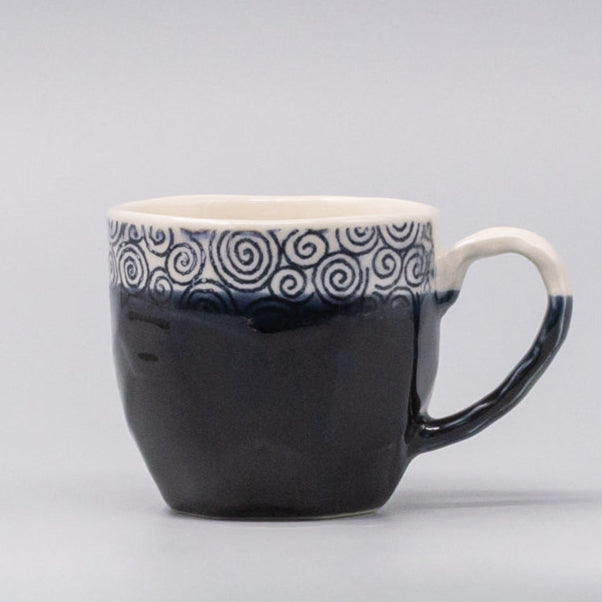 Mug in a Gift Box 260ml Navy Spiral Band Glaze