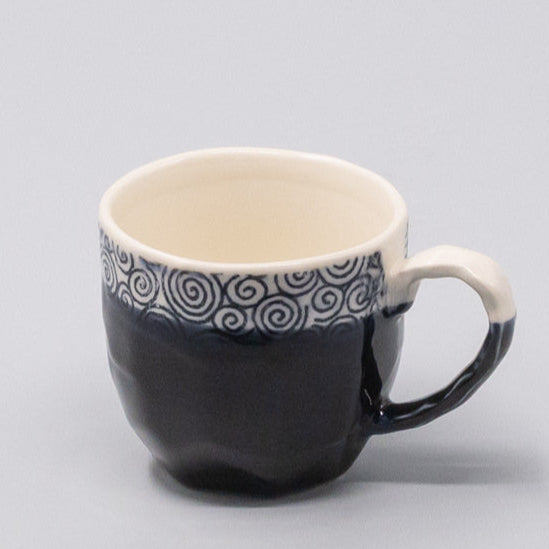 Mug in a Gift Box 260ml Navy Spiral Band Glaze